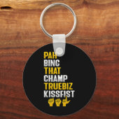 ハンドジェスチャーろう難聴認識度8 キーホルダー (正面)