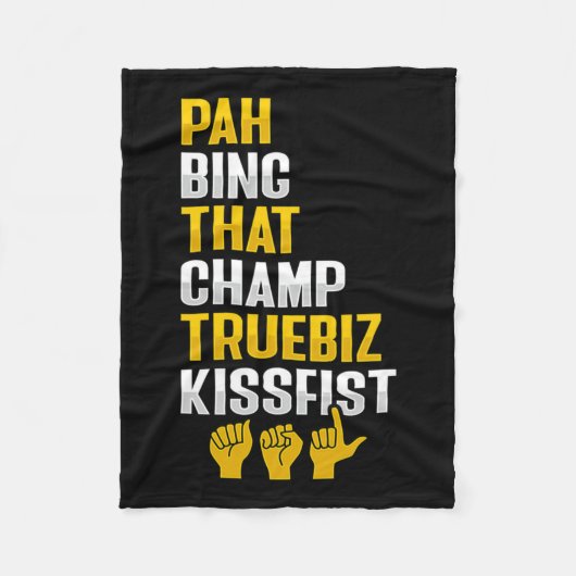 ハンドジェスチャーろう難聴認識度8 フリースブランケット (正面)