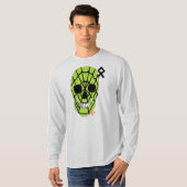 ハンドスカルくもの巣グリーン長袖TシャツB2 Tシャツ (正面フル)