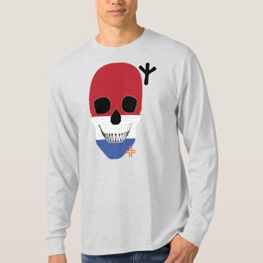 ハンドスカルオランダ長袖TシャツB2 Tシャツ (正面)