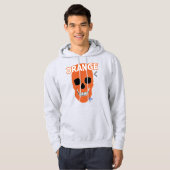 ハンドスカルオレンジフードSweatshirt B2 パーカ (正面フル)
