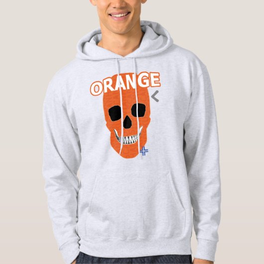 ハンドスカルオレンジフードSweatshirt B2 パーカ (正面)