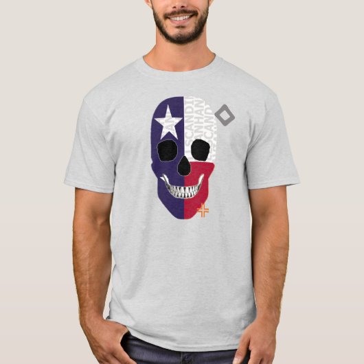 ハンドスカルテキサス州Tシャツ基本B2 Tシャツ (正面)
