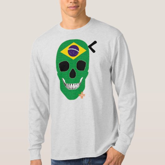 ハンドスカルブラジル長袖TシャツB2 Tシャツ (正面)