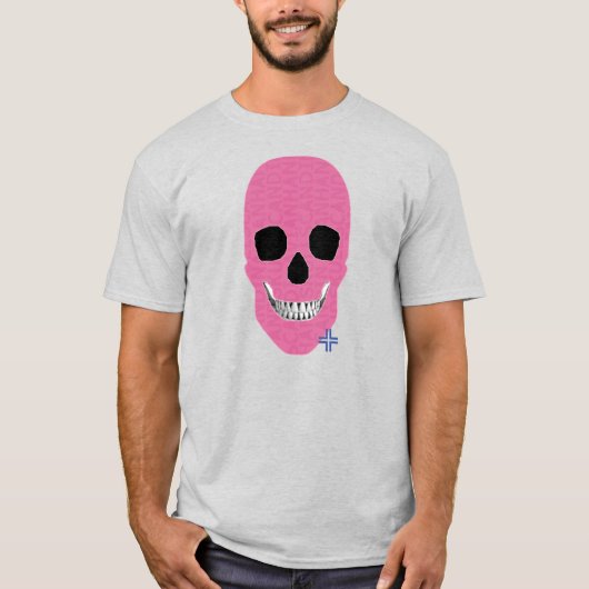 ハンドスカル反乱軍ピンクTシャツ基本B2 Tシャツ (正面)