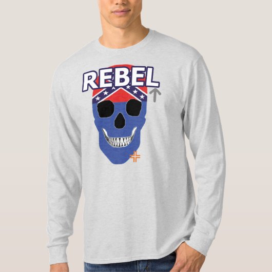 ハンドスカル反乱軍ブルー長袖TシャツB2 Tシャツ (正面)