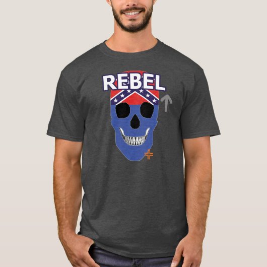 ハンドスカル反乱軍ブルーTシャツ基本B2 Tシャツ (正面)