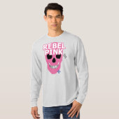 ハンドスカル反逆ピンク長袖TシャツB2 Tシャツ (正面フル)