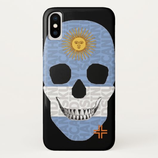 ハンドスカルArgentinaケースiPhone X B2 Case-Mate iPhoneケース (裏面)