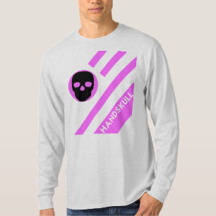 ハンドスカルLIVホットピンクバーTシャツ長袖 Tシャツ