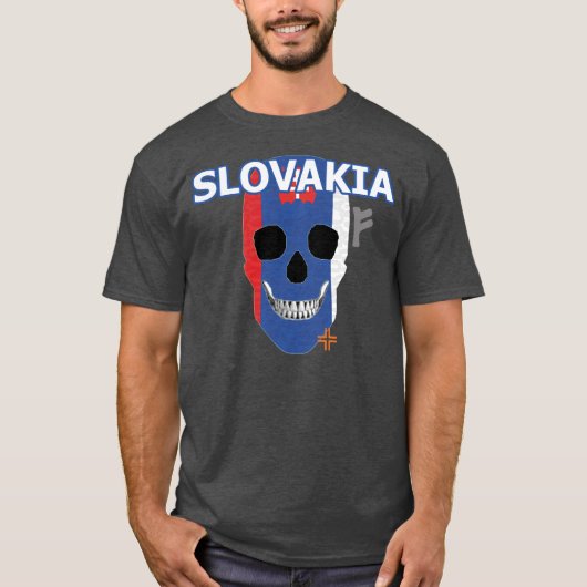 ハンドスカルSlovakia Tシャツ基本B2 Tシャツ (正面)