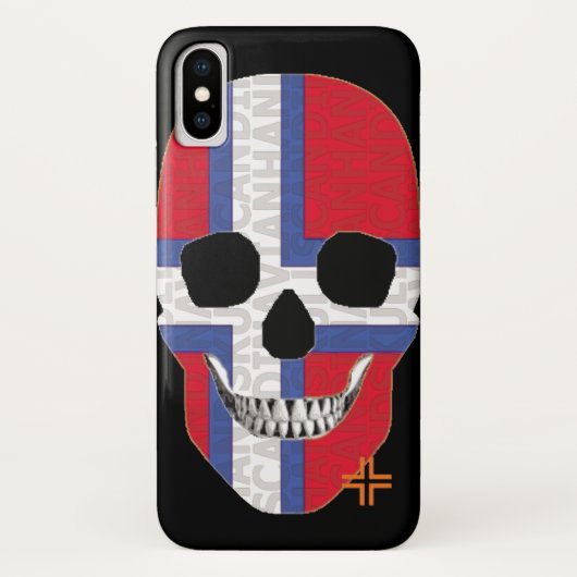 ハンドスカルSvart KorsケースiPhone X B2 Case-Mate iPhoneケース (裏面)