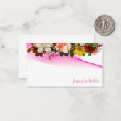 ハンドスクリプトエレガント文字水彩花の色 ノートカード (正面/裏面インサイチュ)