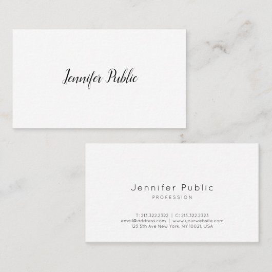 ハンドスクリプトテンプレートトレンディーミニマリストモダンかわいい 名刺 (正面/裏面)