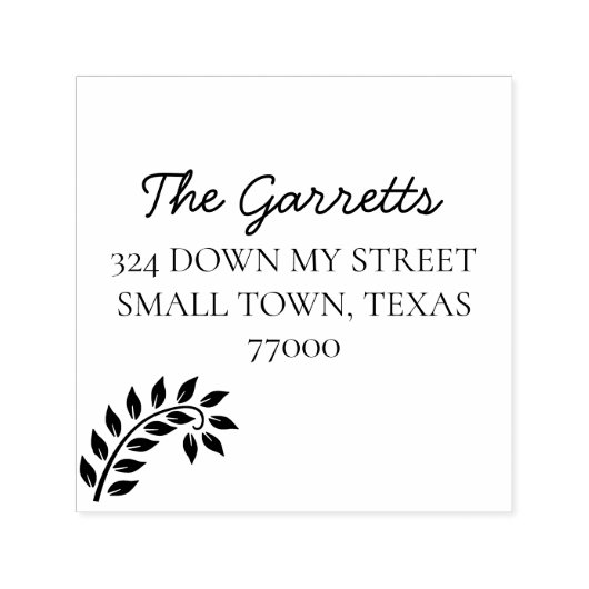 ハンドスクリプトリーフ差出人住所 セルフインキングスタンプ (デザイン)