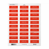 ハンドスクリプトレッドクリスマステンプレート差出人住所 ラベル (フルシート)