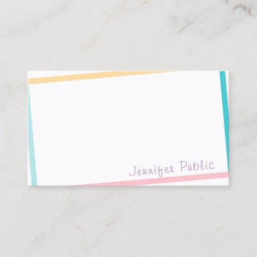 ハンドスクリプト文字クリエイティブカラフルモダンデザイン 名刺 (正面)