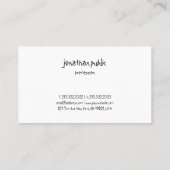 ハンドスクリプト文字シンプルプロフェッショナルモダンクール 名刺 (裏面)