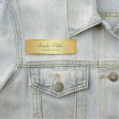 ハンドスクリプト文字モダンエレガント金ゴールドテンプレート 名札 (インサイチュ)