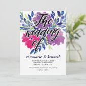 ハンドスクリプト&フラワー結婚式招待状 招待状 (スタンド正面)