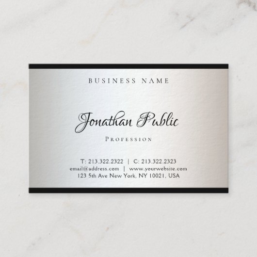 ハンドスクリプミニマルトエレガントモダンテンプレート 名刺 (正面)