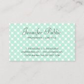 ハンドスクリプモダントエレガントミントグリーンテンプレート 名刺 (裏面)