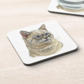 ハンドスケッチおもしろいブリティッシュ猫装飾用クッション コースター (左側)