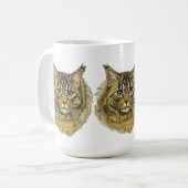 ハンドスケッチふわふわメーンクーンキャット コーヒーマグカップ (正面左)