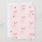 ハンドスケッチピンクボウスターベビーシャワー 招待状 (裏面)