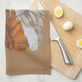 ハンドスケッチピンホースポートレート キッチンタオル (四つ折り)