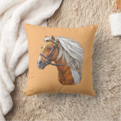 ハンドスケッチピンホースポートレート クッション (ブランケット)
