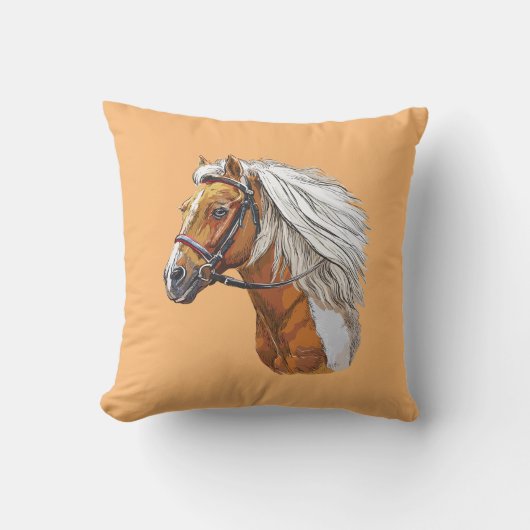 ハンドスケッチピンホースポートレート クッション (正面)