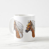 ハンドスケッチピンホースポートレート コーヒーマグカップ (正面左)