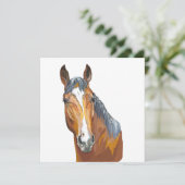 ハンドスケッチベイホース装飾用クッション (スタンド正面)