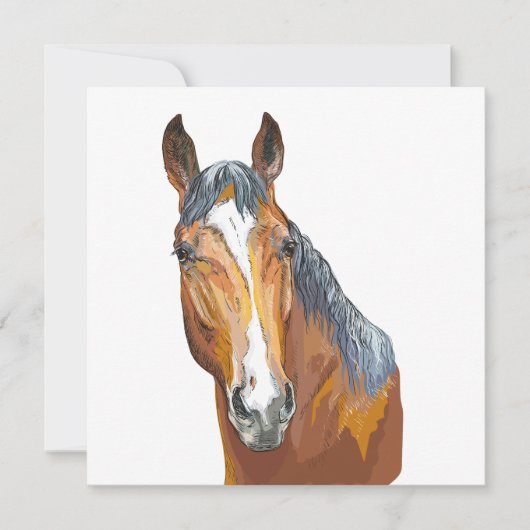 ハンドスケッチベイホース装飾用クッション (正面)