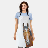 ハンドスケッチベイホース エプロン (着用した状態)