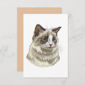 ハンドスケッチラッフィラグドール猫 サンキューカード (正面/裏面)