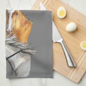 ハンドスケッチ馬ポートレートポートレート キッチンタオル (四つ折り)