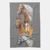 ハンドスケッチ馬ポートレートポートレート キッチンタオル (縦)