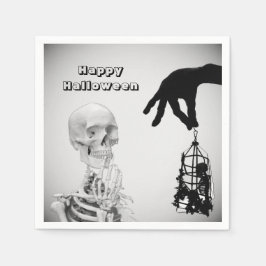 ハンドスケルトンハロウィーンペーパーナプキン スタンダードカクテルナプキン