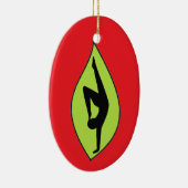 ハンドスタンドシルエットオーナメント-ヨガギフト セラミックオーナメント (右)