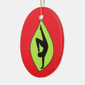 ハンドスタンドシルエットオーナメント-ヨガギフト セラミックオーナメント (左)