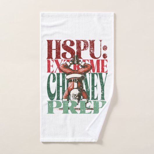 ハンドスタンドプッシュアップおもしろいクリスマスバージョンフィットネス ハンドタオル (ハンドタオル)