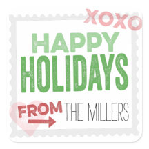 ハンドスタンプ付きホリデーギフトシール