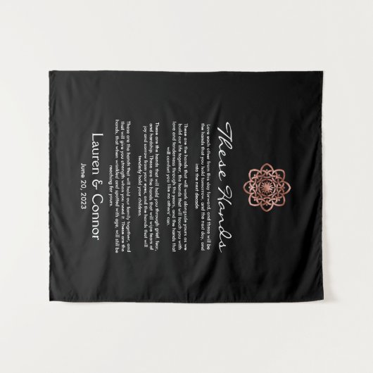 ハンドスティングアイリッシュ結婚ズ記念ケルト結び目模様 タペストリー (正面(横))