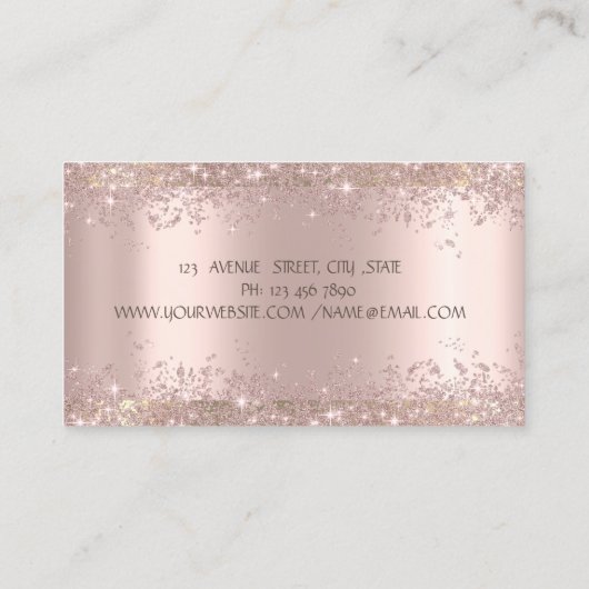 ハンドス絵を描スバラ金ゴールドグリッターダストヨガ 名刺 (裏面)