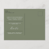 ハンドス絵を描マフラワーセージブライダルシャワー インビテーションポストカード (裏面)