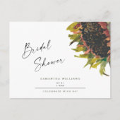 ハンドス絵を描マフラワーセージブライダルシャワー インビテーションポストカード (正面)
