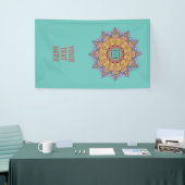 ハンドズ絵画マンダラクロック顔1 横断幕 (トレードショー)