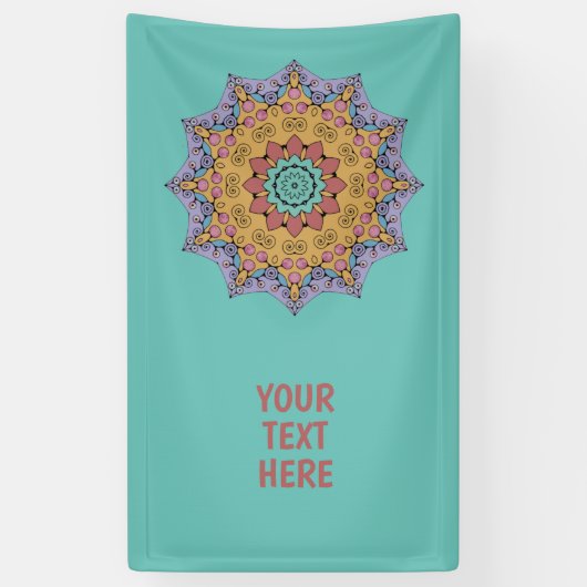 ハンドズ絵画マンダラクロック顔1 横断幕 (縦)